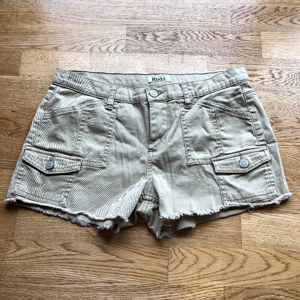 Mudd Khaki Cutoff Cargo Shorts Y2K Size 9